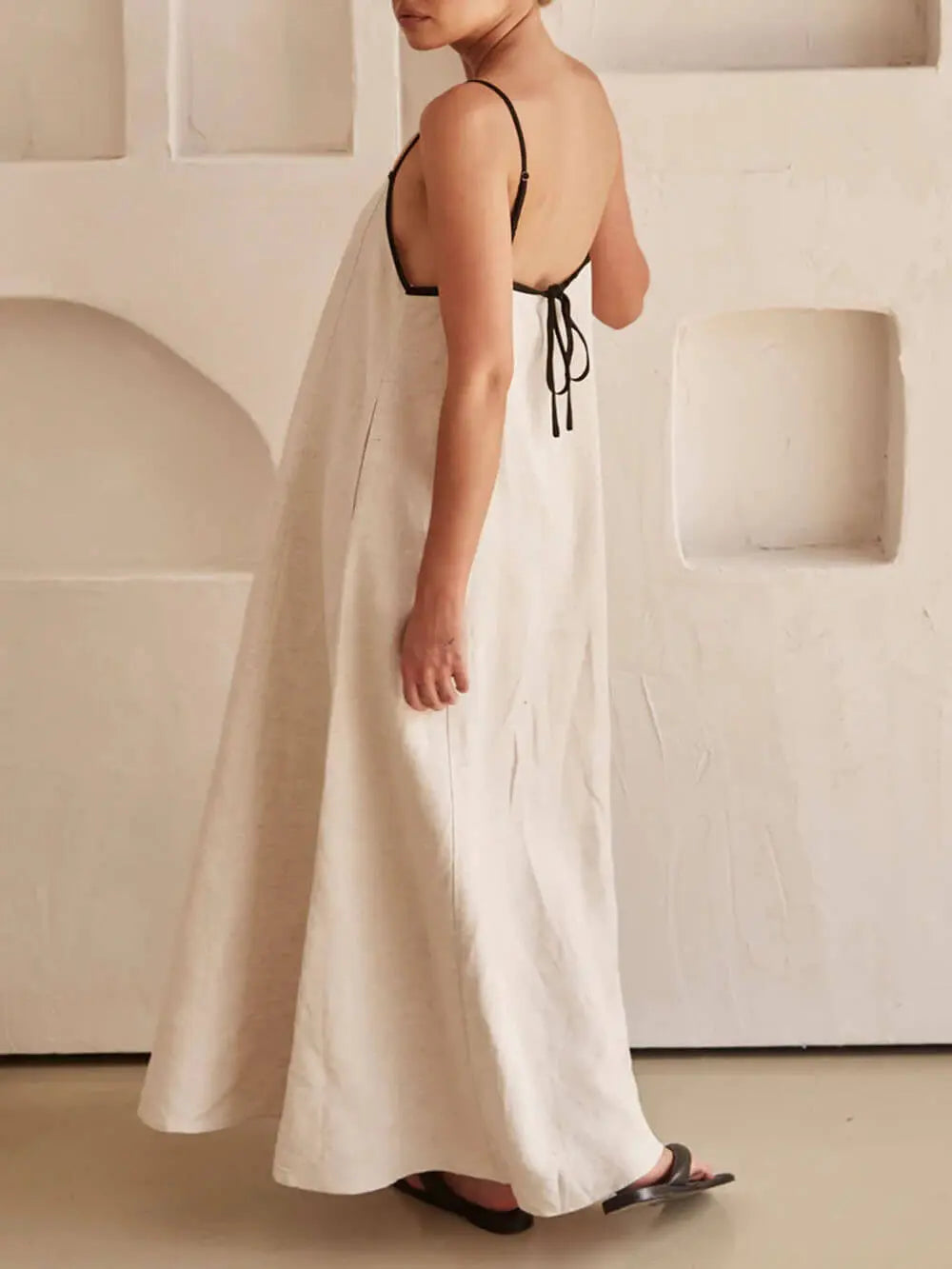A-line Summer Vibe Contrasting Suspender Dress FashFizz