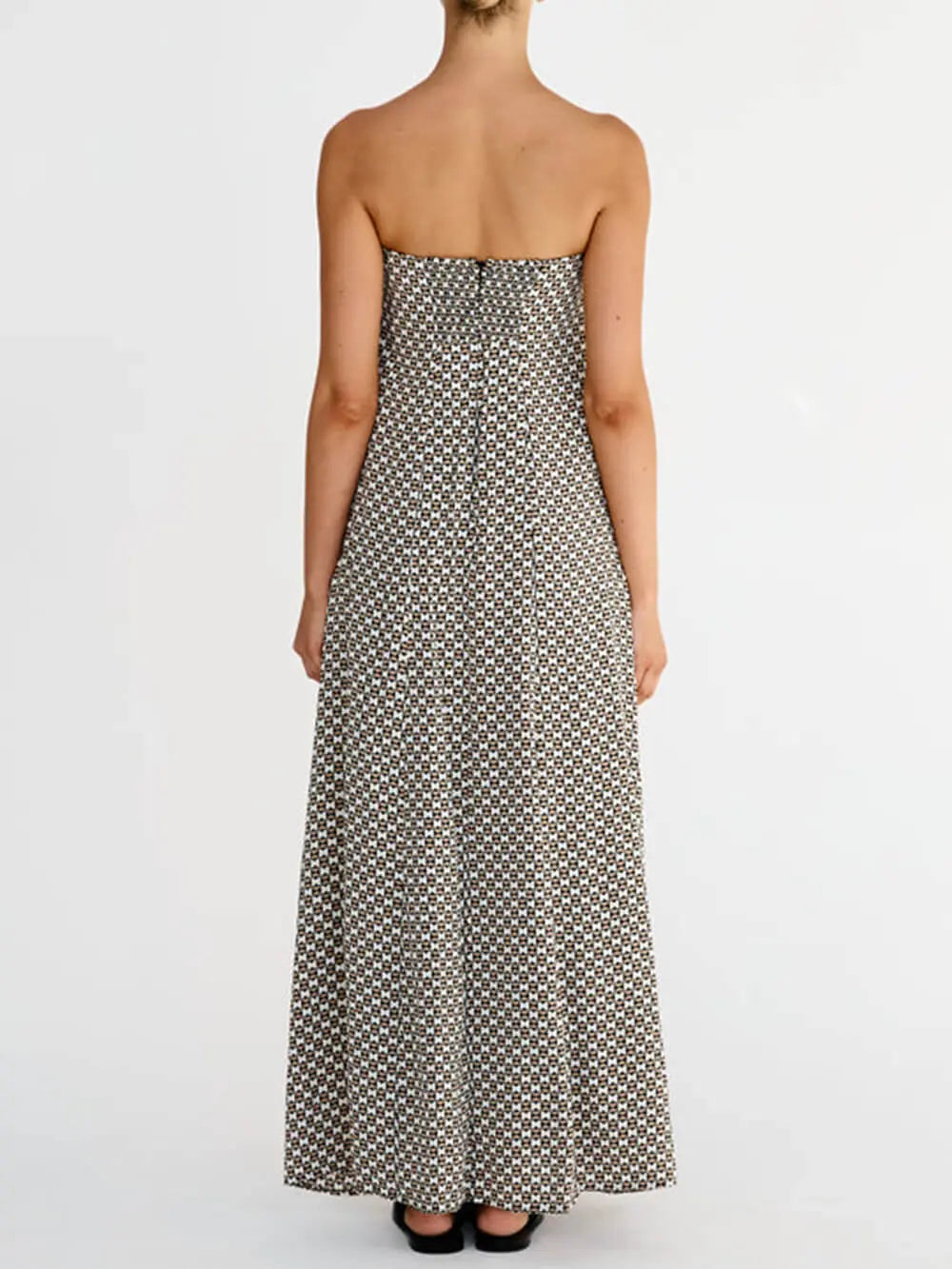 Bohemian Diamond Print Maxi Dress FashFizz