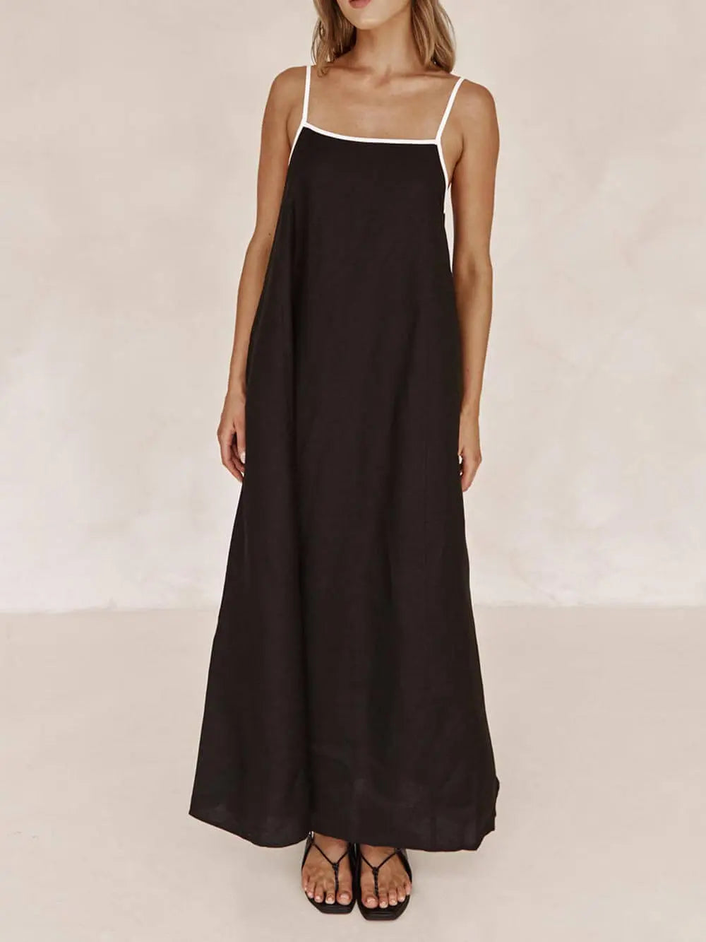 A-line Summer Vibe Contrasting Suspender Dress FashFizz