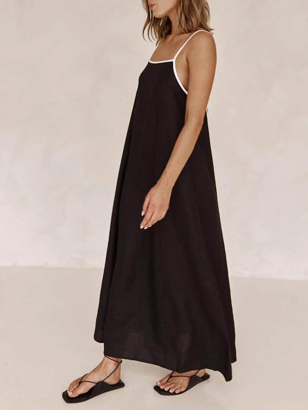 A-line Summer Vibe Contrasting Suspender Dress FashFizz