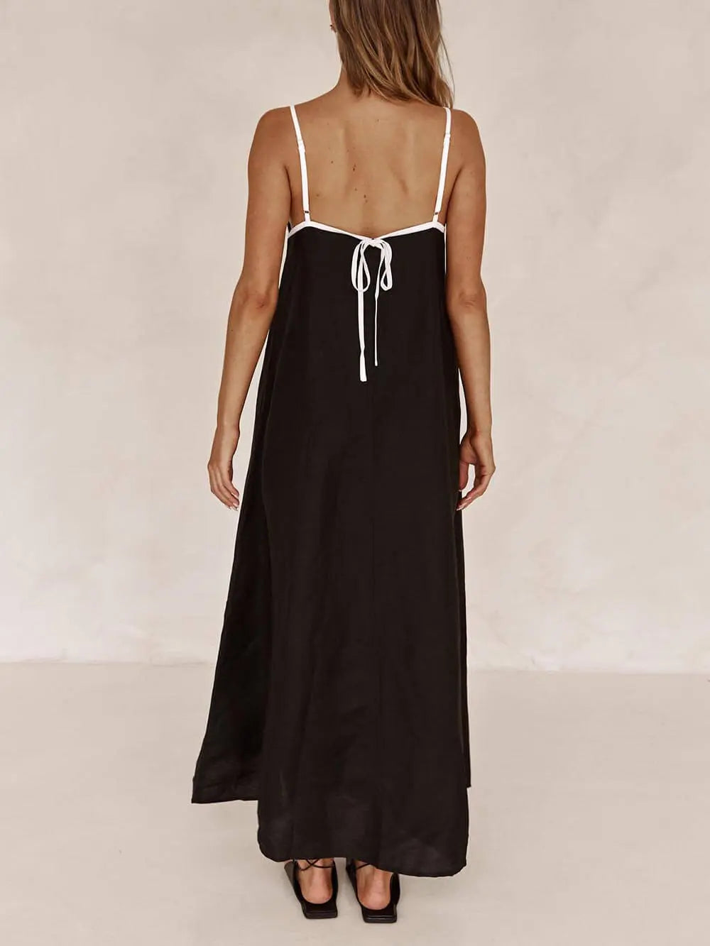 A-line Summer Vibe Contrasting Suspender Dress FashFizz