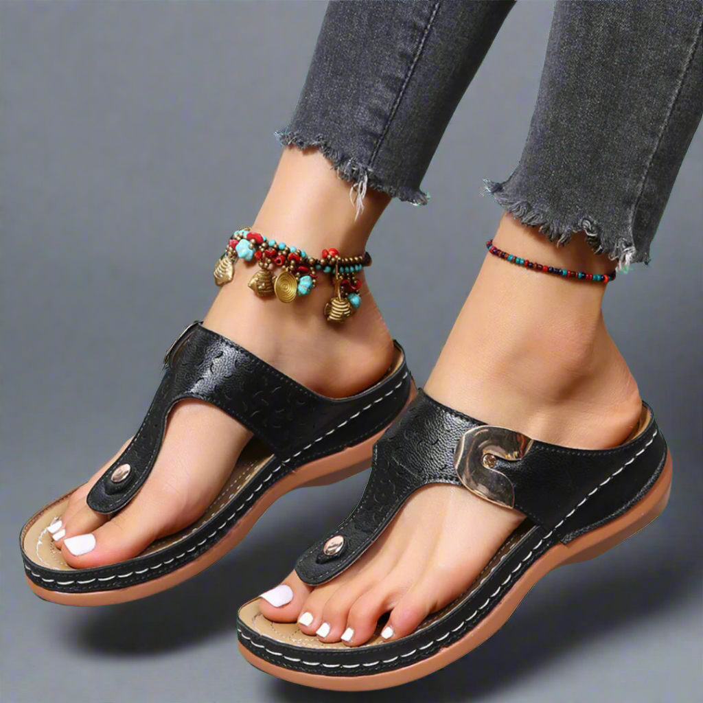 Sylvia™ – Buckled Toe Post Sandals