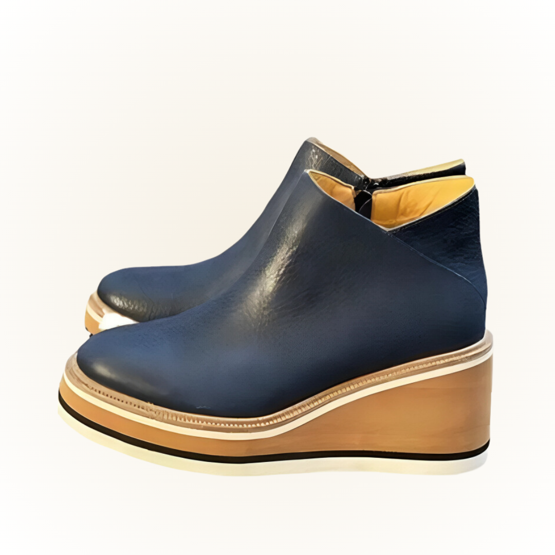 Sylvia™ | Orthopedic Leather ComfortStep Ankle Platform Boots