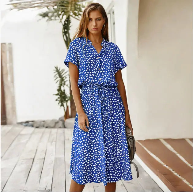 Soléa™ | Vibrant Multi-Colour Summer Midi Dress FashFizz