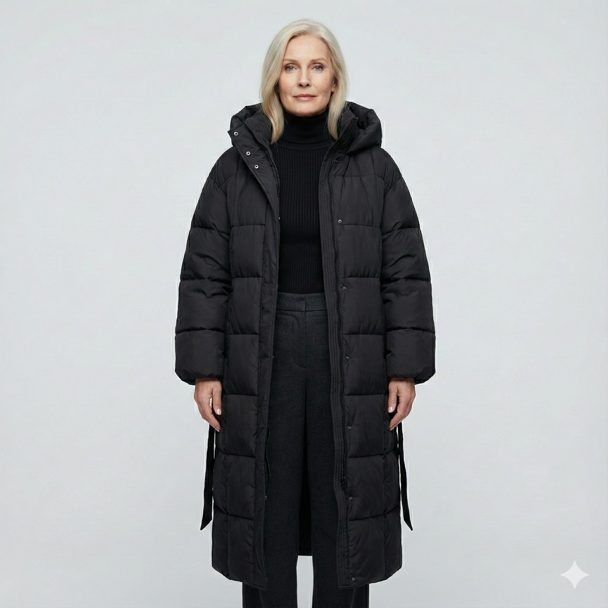 Carmen - Long Belted Puffer Coat