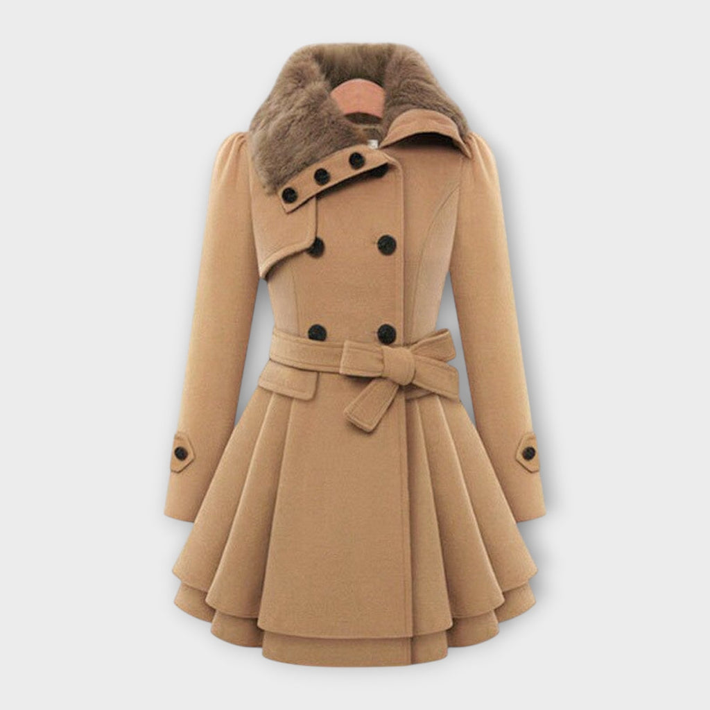 Emma – Elegant Coat with Faux Fur Collar