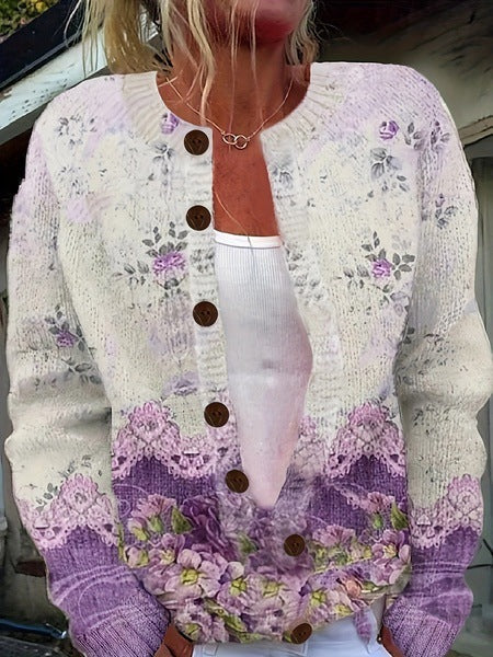 Chloe - Vintage Floral Cardigan Sweater