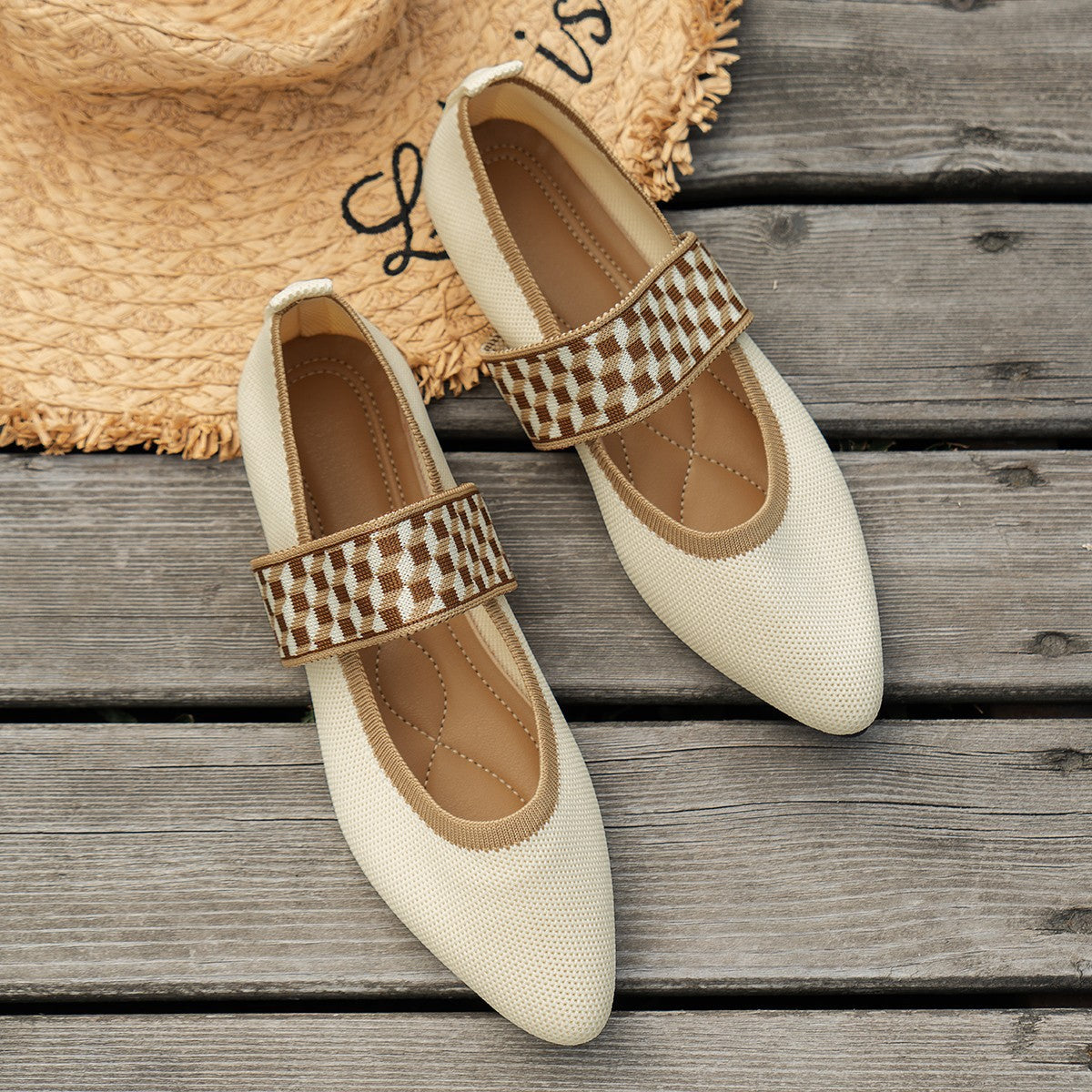 Sylvia™ – Patterned Strap Ballet Flats