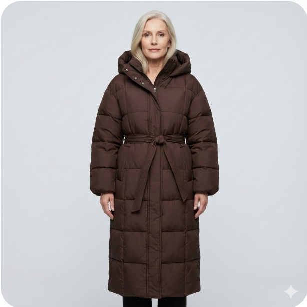 Carmen - Long Belted Puffer Coat