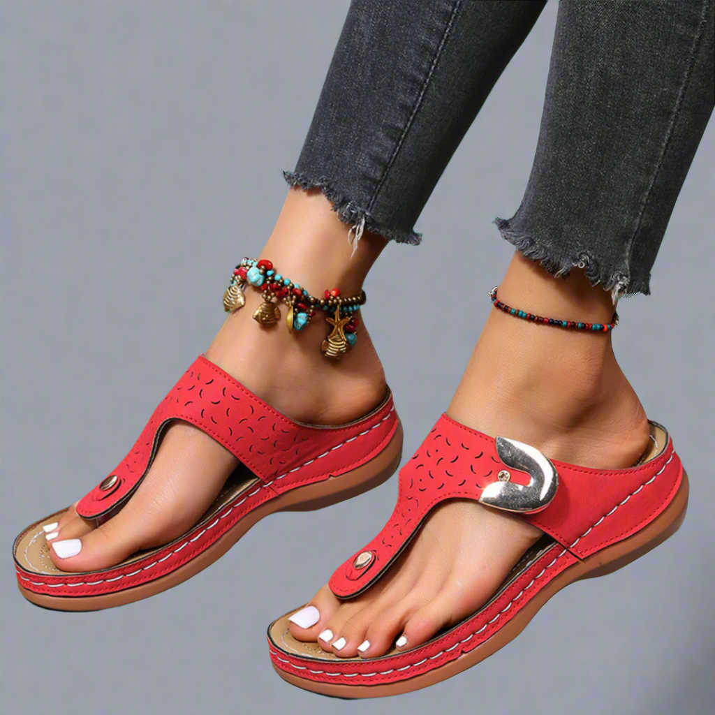 Sylvia™ – Buckled Toe Post Sandals