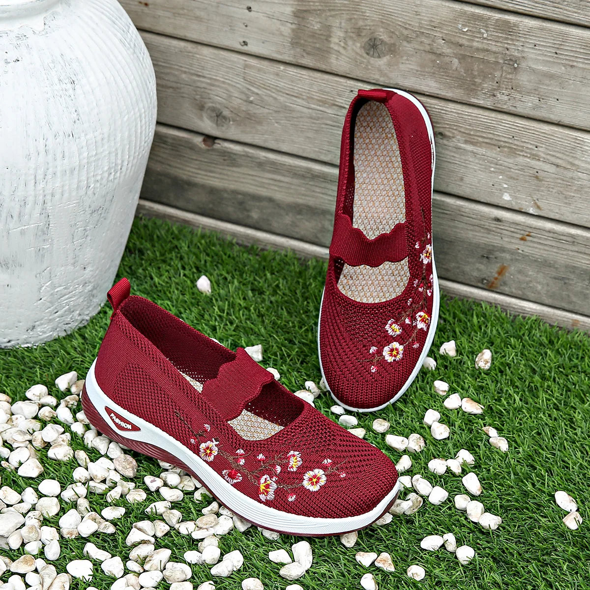 Sylvia™ – Embroidered Comfort Slip-Ons