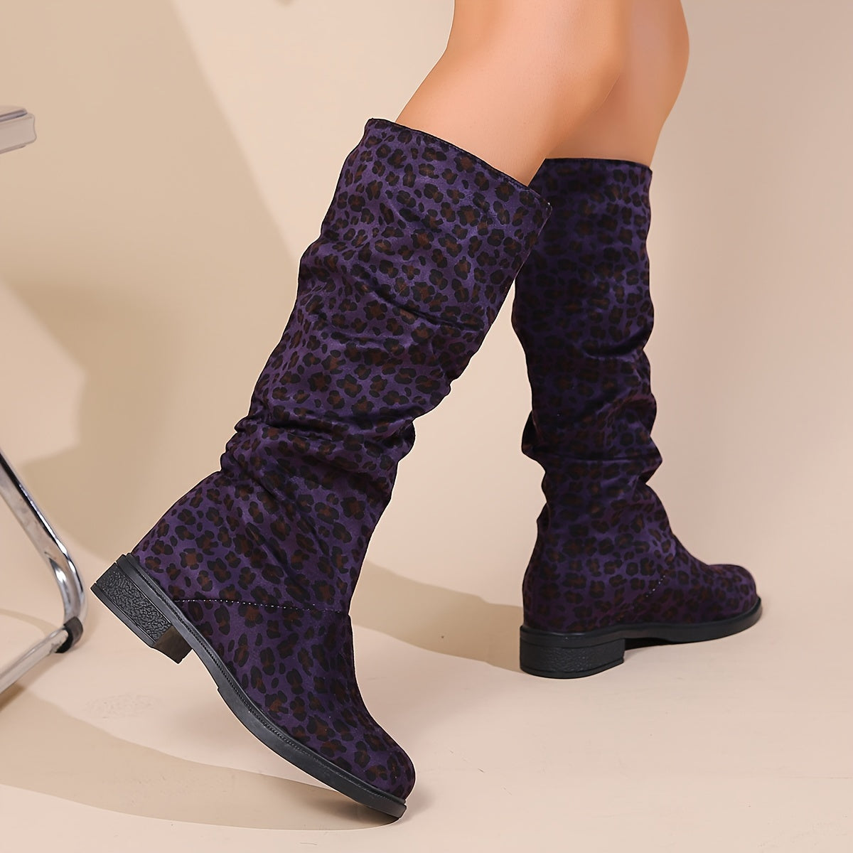 Sylvia™ - Leopard Print Mid-Calf Boots