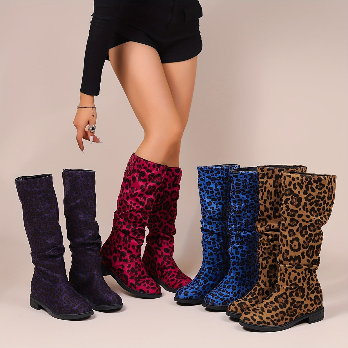 Sylvia™ - Leopard Print Mid-Calf Boots