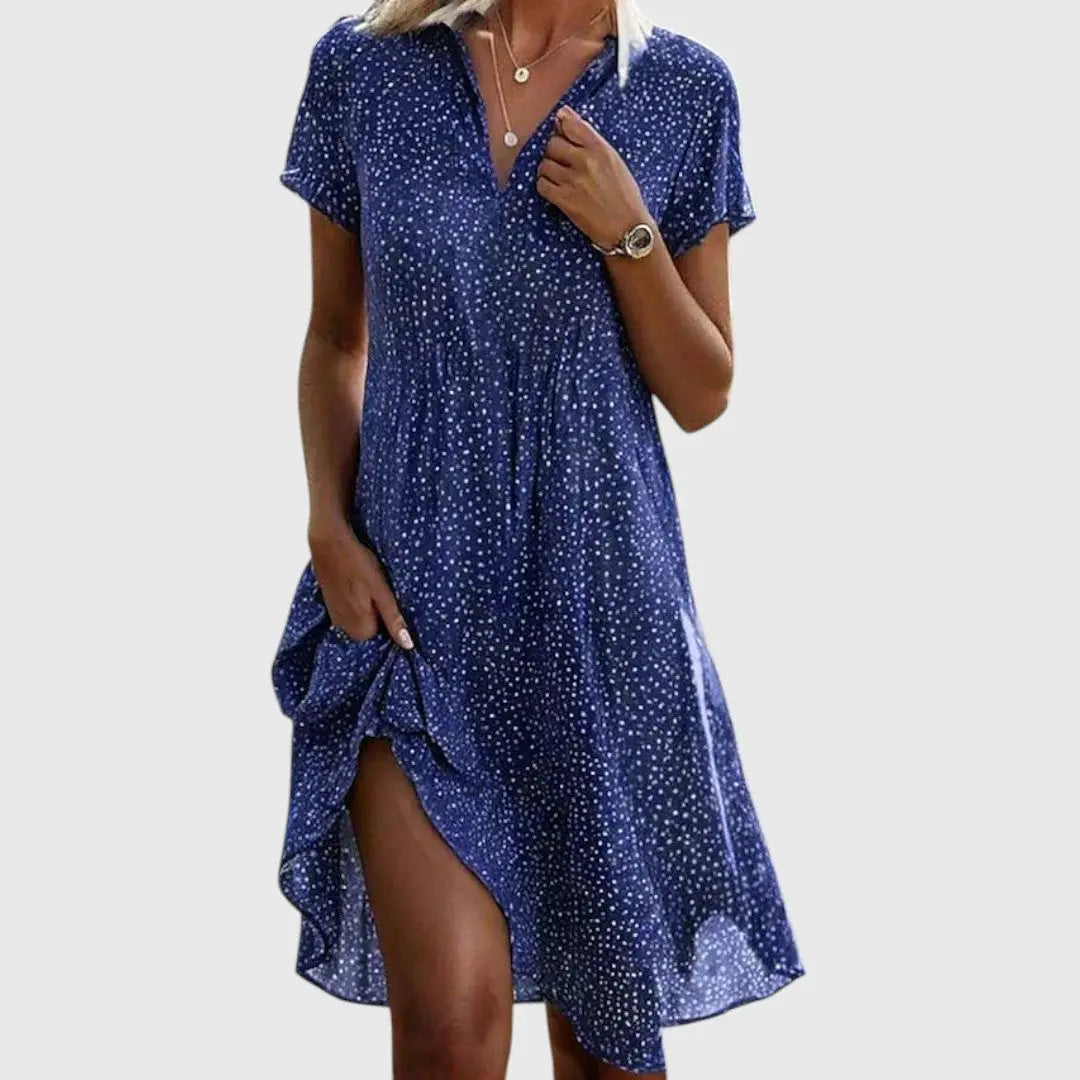 Mary - Short Sleeve Midi Dress FashFizz